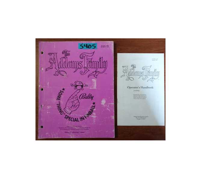 BALLY THE ADDAMS FAMILY Pinball Machine Game Operations Manual & Operator's Handbook #5405 for sale  