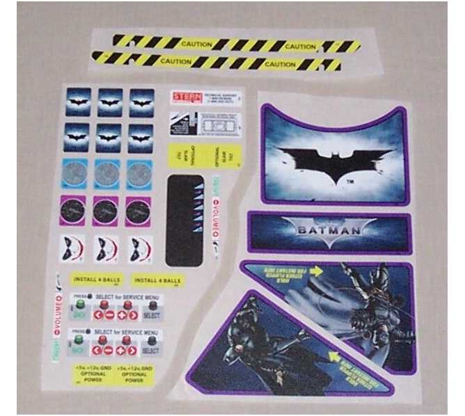 BATMAN Pinball Machine Game Decal Set for sale #802-5000-A3 by STERN 