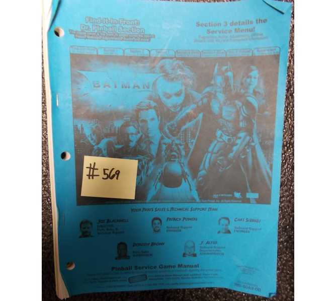 BATMAN Pinball Machine Game Instruction Manual #569 for sale - STERN  