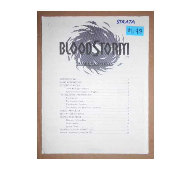 BLOODSTORM Arcade Machine Game MANUAL #1147 for sale 