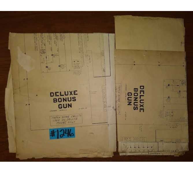 BONUS GUN Arcade Machine Game SCHEMATICS #1246 for sale 