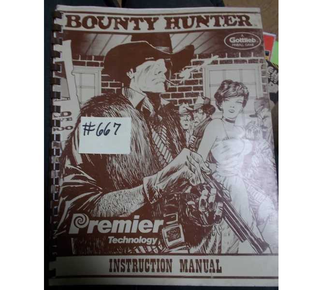  BOUNTY HUNTER Pinball Machine Game Instruction Manual #667 for sale - GOTTLIEB