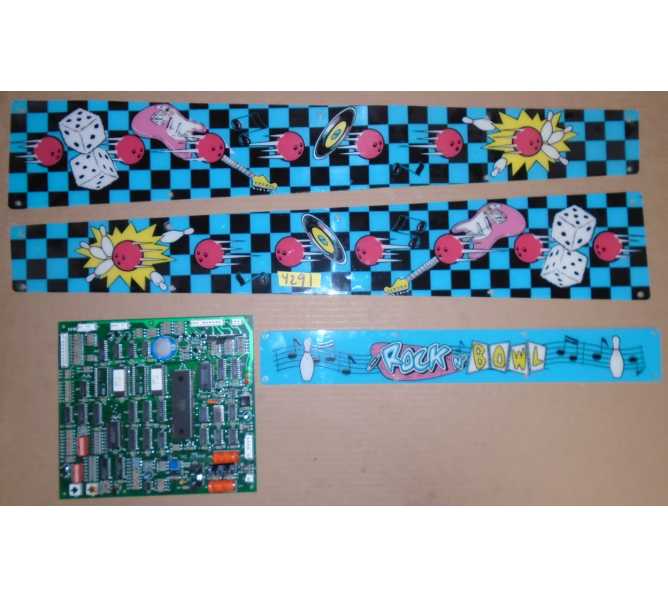 BROMLEY ROCK'N BOWL Arcade Machine Game PCB Printed Circuit Board & Plastics #4291 for sale 