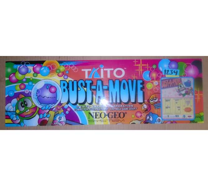 BUST-A-MOVE Arcade Machine Game PLEXIGLASS Overhead Marquee Header #1234 for sale 