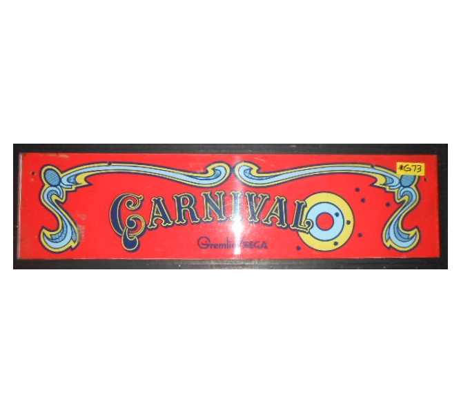 CARNIVAL Arcade Machine Game Overhead Header PLEXIGLASS for sale #G73 by GREMLIN/SEGA  