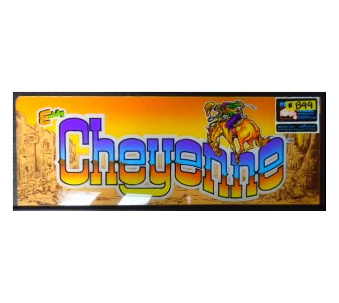 CHEYENNE Arcade Machine Game Overhead Header PLEXIGLASS for sale #B99 by EXIDY 1989 