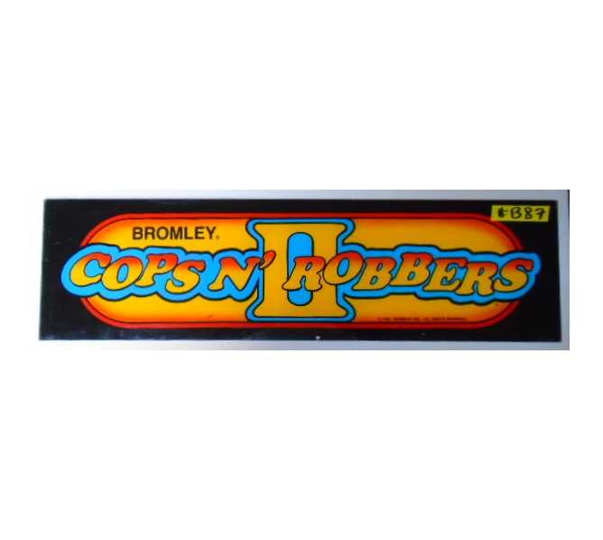 COPS N' ROBBERS Arcade Machine Game Overhead Header PLEXIGLASS for sale #B87 by BROMLEY  