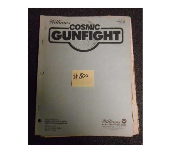 COSMIC GUNFIGHT Arcade Machine Game MANUAL #800 for sale 
