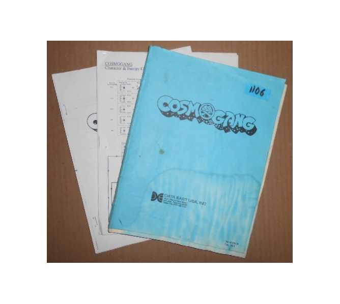 COSMO GANG Arcade Machine Game PRELIMINARY MANUAL & MORE #1106 for sale 