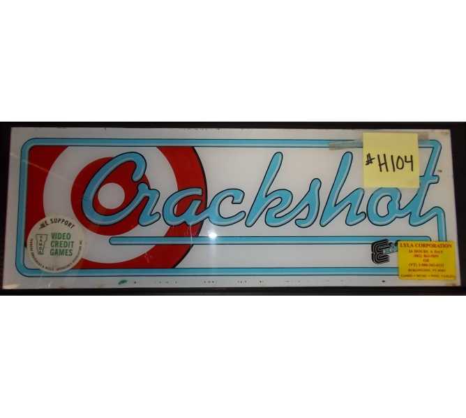 CRACKSHOT Arcade Machine Game Overhead Header Marquee #H104 for sale by EXIDY 