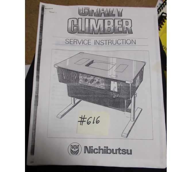 CRAZY CLIMBER Arcade Machine Game SERVICE INSTRUCTION MANUAL #616 for sale 