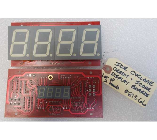 CYCLONE Redemption Arcade Machine Game PCB Printed Circuit Credit board & Score Display board #813-66