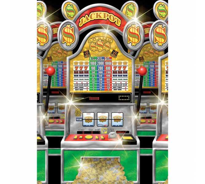 Casino Slot Machines Room Roll Party Wall Decoration, Vinyl, 4' x 40' - 50 FEET LONG - INDOOR or OUTDOOR USE!