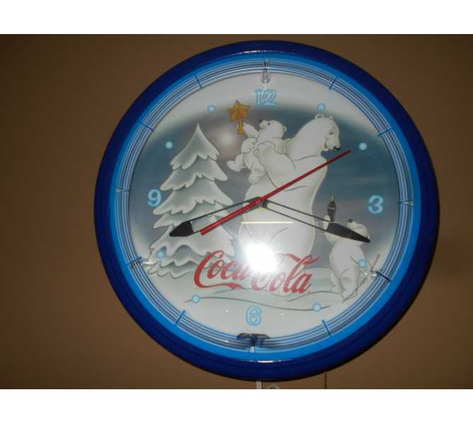 Coca Cola Polar Bears Collection Neon Clock - Official Licensed Product for sale - Sweeping second hand 