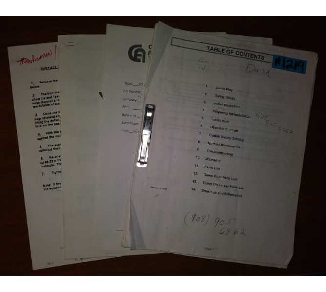 DASH Arcade Machine Game MANUAL #1219 for sale  