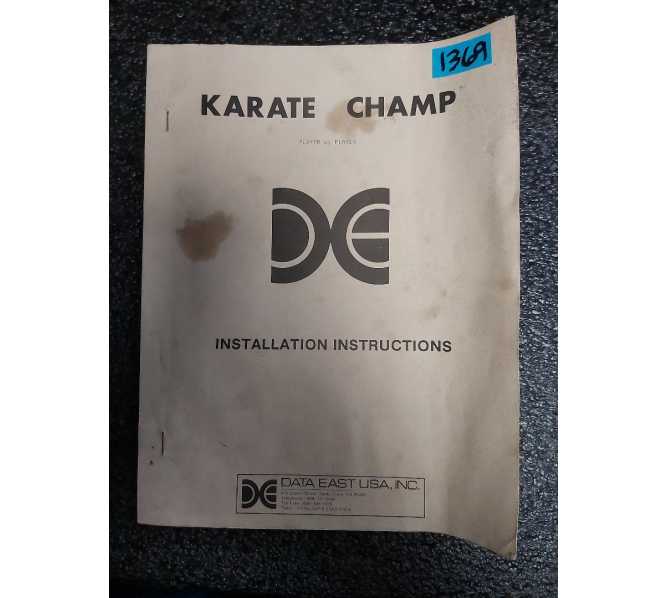 DATA EAST KARATE CHAMP Arcade Machine Manual #1369 for sale