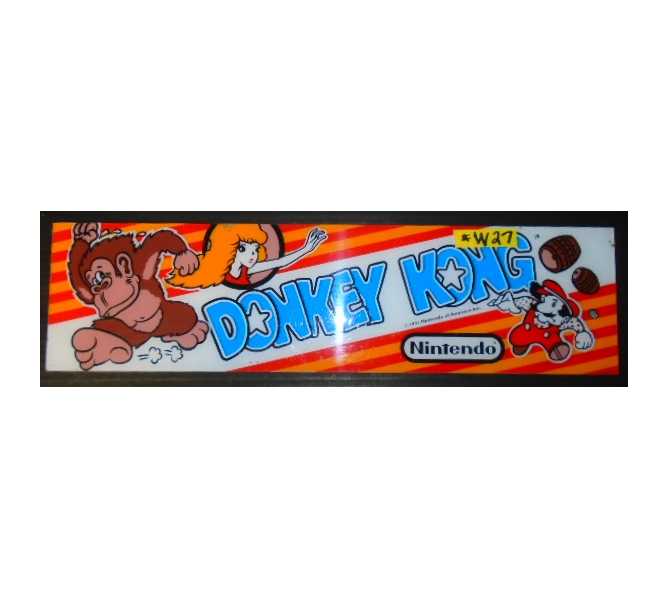 DONKEY KONG Arcade Machine Game Overhead Header PLEXIGLASS for sale #W27 