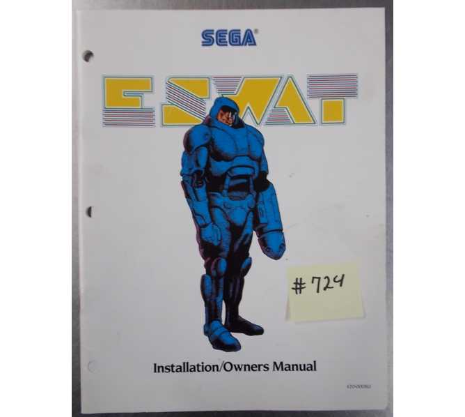 E.S.W.A.T. Arcade Machine Game INSTALLATION / OWNER'S MANUAL #724 for sale  