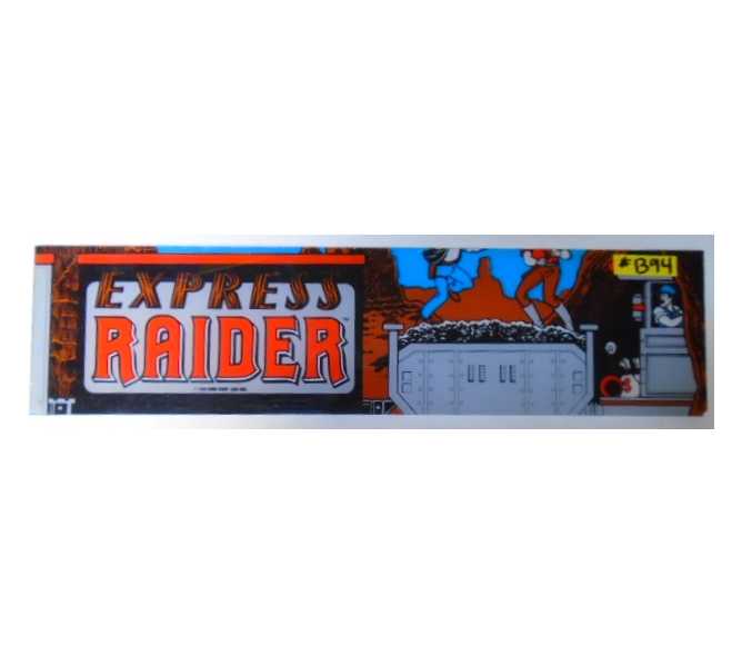 EXPRESS RAIDER Arcade Machine Game Overhead Header PLEXIGLASS for sale #B94 by DATA EAST 1986 