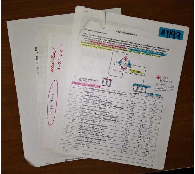 EYE BOT Arcade Machine Game MISC. PAPERWORK #1197 for sale 