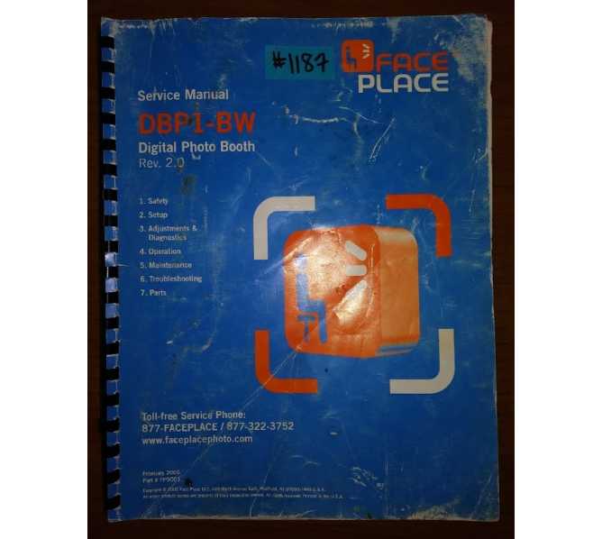FACE PLACE DIGITAL PHOTO BOOTH Arcade Machine Game SERVICE Manual #1187 for sale 