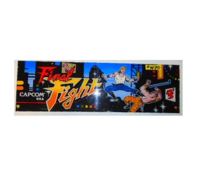 FINAL FIGHT Arcade Machine Game Overhead Header PLEXIGLASS for sale #W70 by CAPCOM 1989