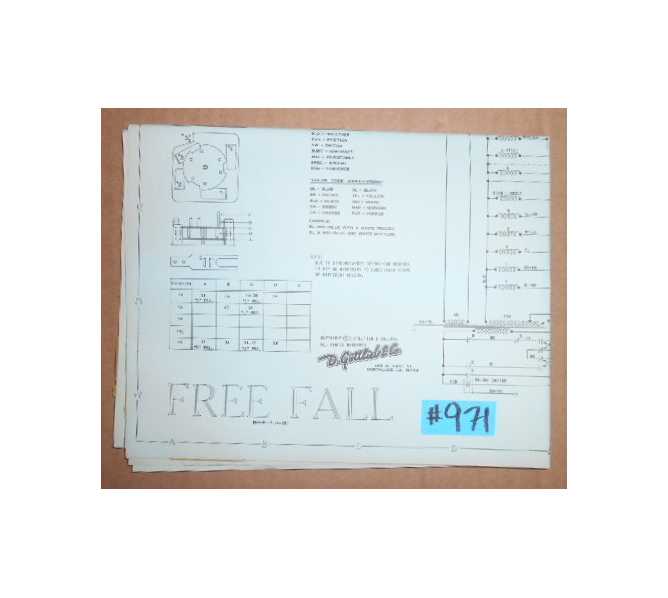 FREE FALL Pinball Machine Game SCHEMATIC #971 for sale  