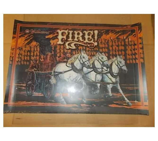 FIRE! Pinball Machine Game Translite Backbox Artwork