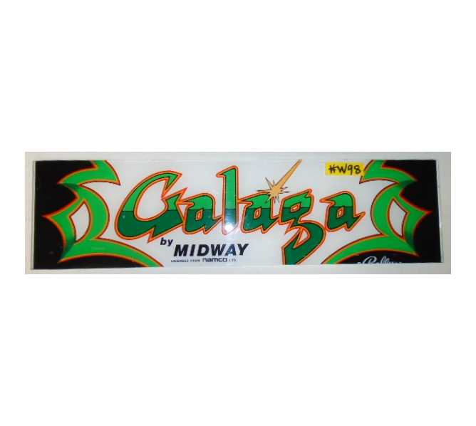 GALAGA Arcade Machine Game Overhead Marquee PLEXIGLASS Header for sale #W98  