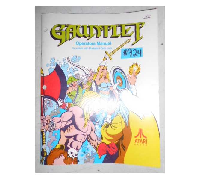 GAUNTLET Arcade Machine Game OPERATORS MANUAL with ILLUSTRATED PARTS LISTS #924 for sale 