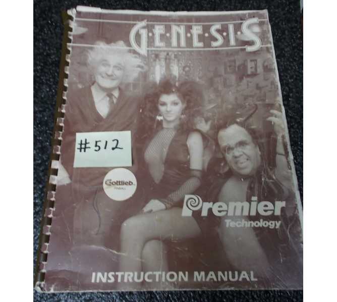 GENESIS Pinball Machine Game Instruction Manual #512 for sale - GOTTLIEB 