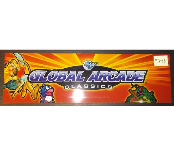 GLOBAL ARCADE CLASSICS Arcade Machine Game Overhead Header/Marquee for sale by GLOBAL VR  