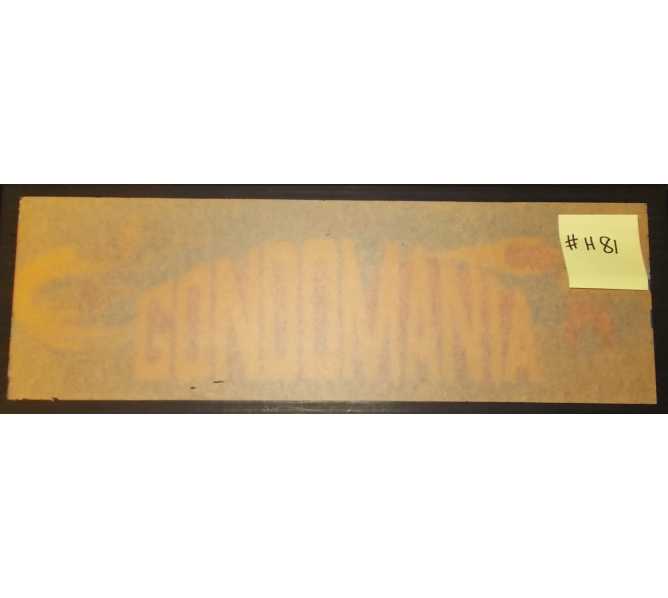 GONDOMANIA Arcade Machine Game Overhead Header Marquee #H81 for sale by TAITO - NEW/OLD STOCK  