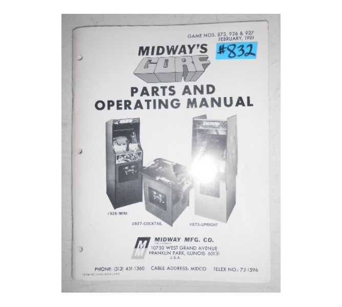 GORF Arcade Machine Game PARTS and OPERATING MANUAL & SCHEMATICS #832 for sale 