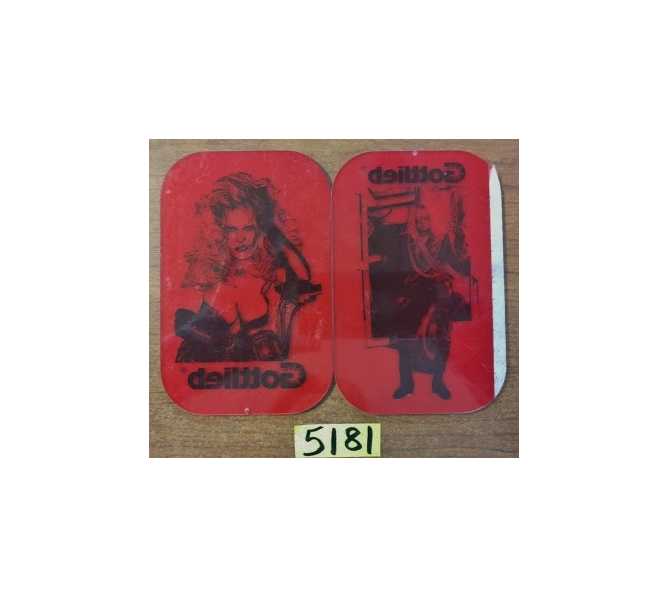 GOTTLIEB Pinball Machine Game MISC. RECTANGULAR RED PLASTIC - SET OF 2 #5181 for sale 