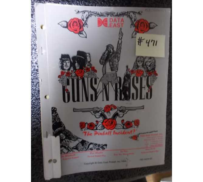 GUNS N ROSES Pinball Machine Game Manual #471 for sale - DATA EAST 