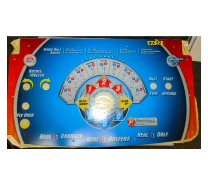 Global VR PGA Tour Golf Arcade Machine Game Original Control Panel Overlay for sale #X38 