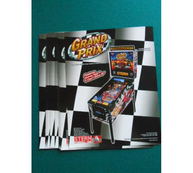 GRAND PRIX Pinball Machine Game Original Sales Promotional Flyer