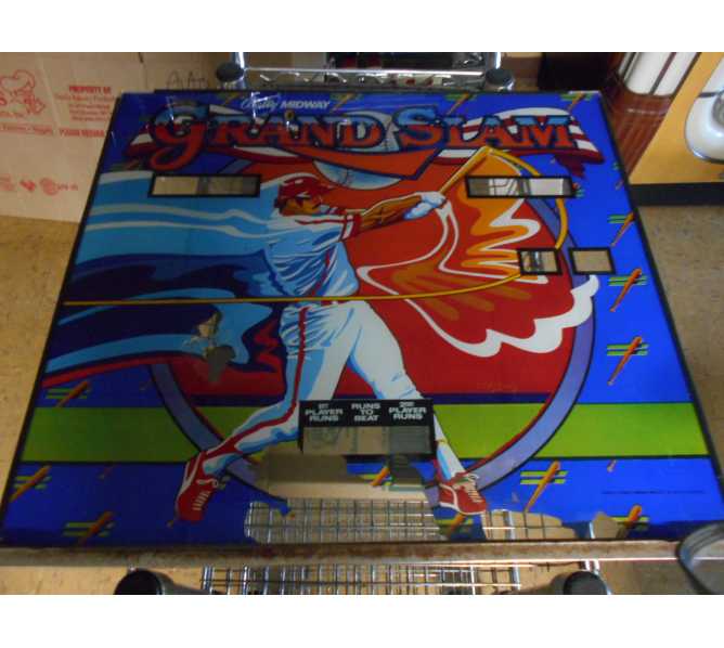 Grand Slam Pinball Machine Game Backglass Backbox #188 - Bally - For Sale
