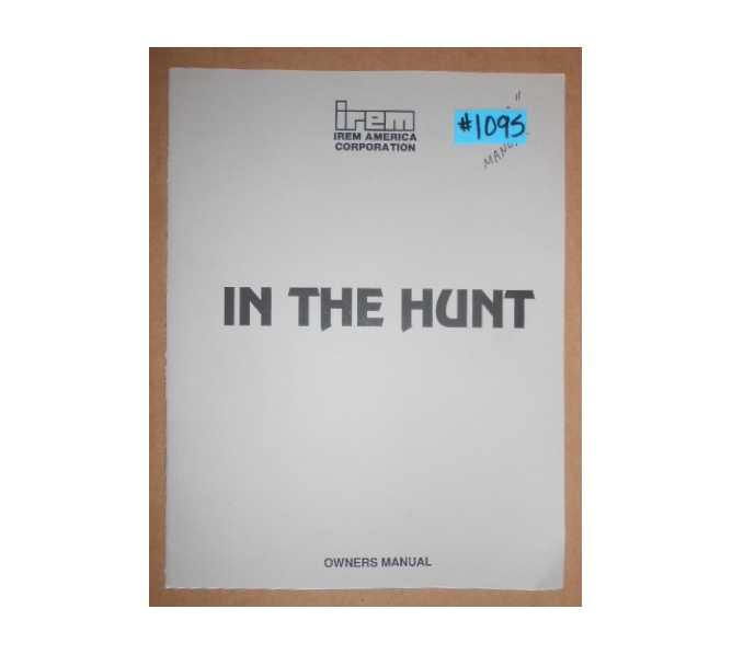 IN THE HUNT Arcade Machine Game OWNER'S MANUAL #1095 for sale 