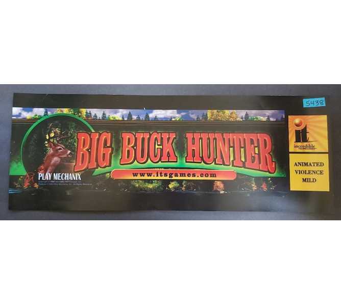  INCREDIBLE TECHNOLOGIES BIG BUCK HUNTER Arcade Machine Game Overhead FLEXIBLE Header #5438 for sale 