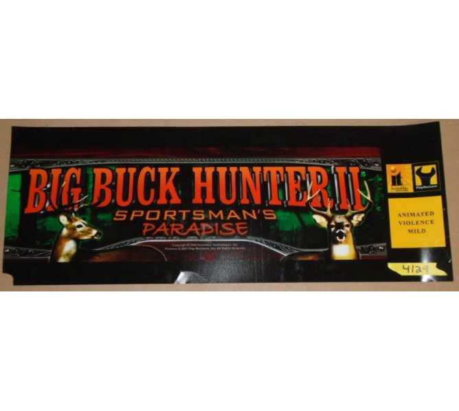 INCREDIBLE TECHNOLOGIES BIG BUCK HUNTER II Arcade Machine Game Overhead FLEXIBLE Header #4129 for sale 