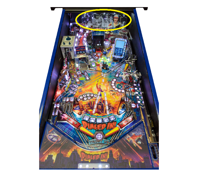 JJP DIALED IN Pinball Game Machine BACK PANEL 'SKYLINE' PLASTIC #5478 for sale 