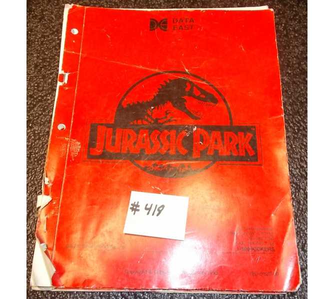 JURASSIC PARK Pinball Machine Game Owner's Manual #418 for sale - DATA EAST 