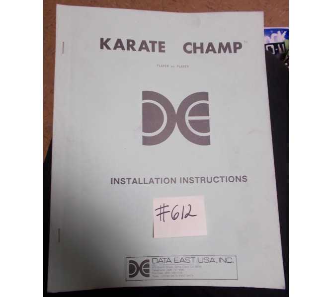 KARATE CHAMP Arcade Machine Game INSTALLATION INSTUCTIONS #612 for sale  