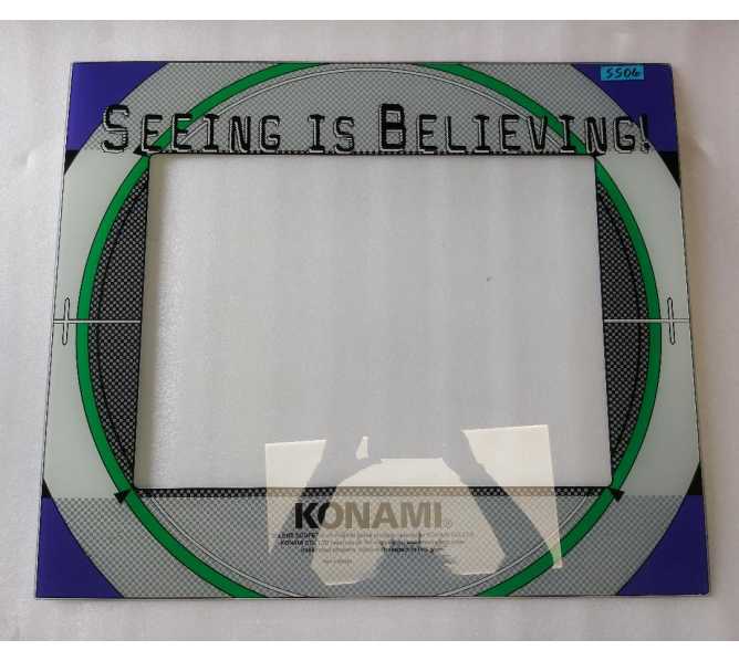 KONAMI SILENT SCOPE Arcade Machine Game GLASS P/N 830201 Marquee Bezel Artwork Graphic #5506 for sale 