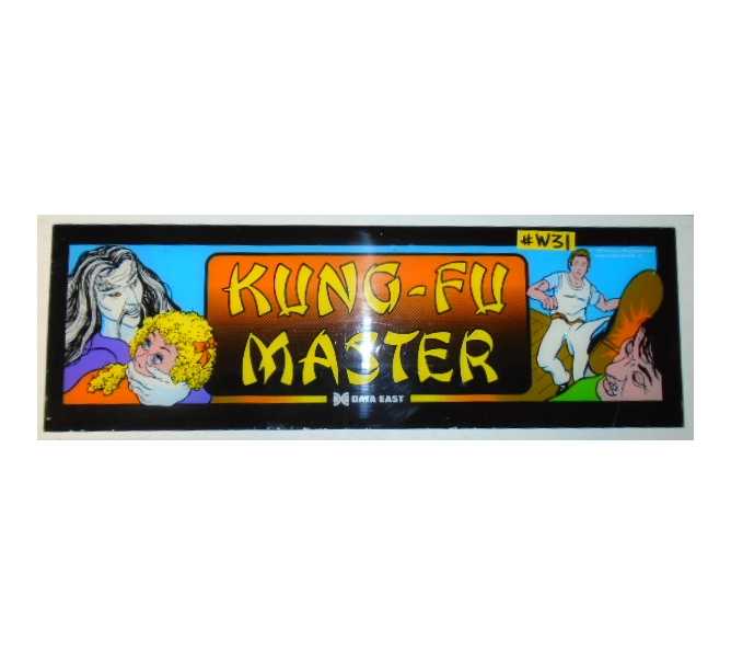 KUNG-FU MASTER Arcade Machine Game Overhead Header PLEXIGLASS for sale #W31  