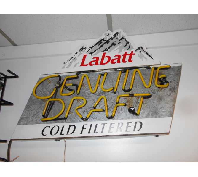 Labatt Genuine Draft Cold Filtered Neon Advertising Promotion Electric Bar Sign For Sale