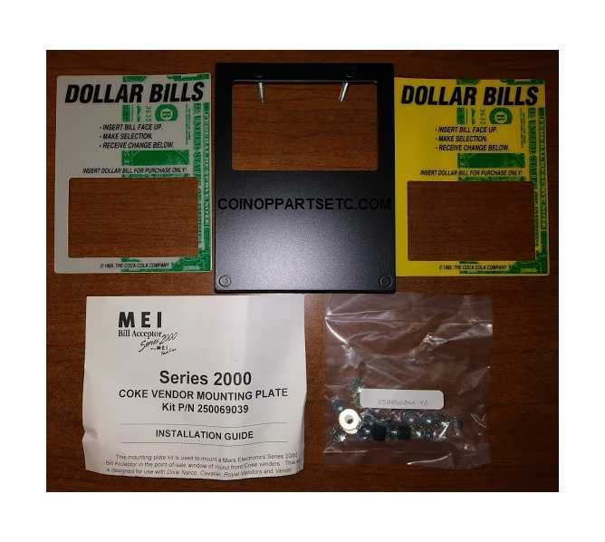 MARS Mei Bill Acceptor Series 2000 COKE VENDOR MOUNTING PLATE Kit #250069039 for sale - NEW 