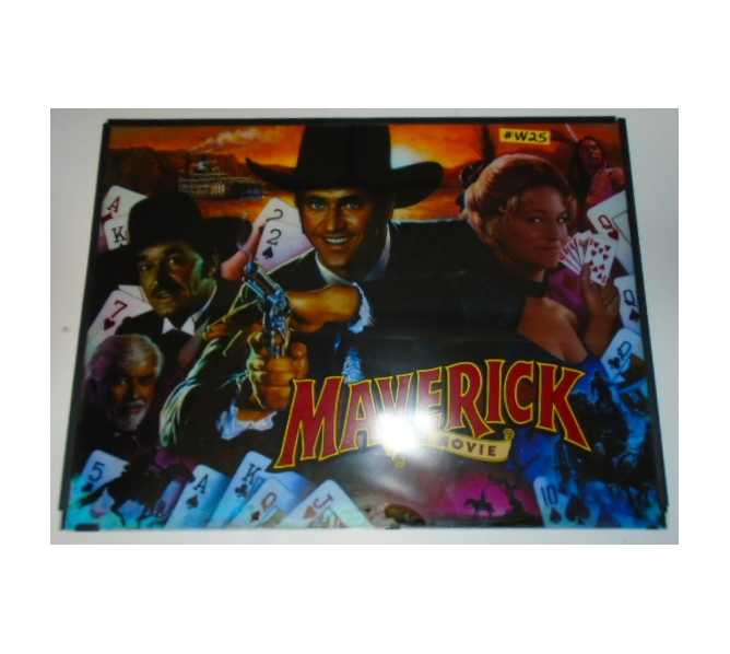 MAVERICK Pinball Machine Game Translite Backbox Artwork #W25 for sale 